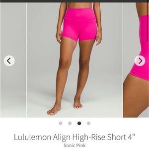 Lululemon align 4” shorts sonic pink size 6
